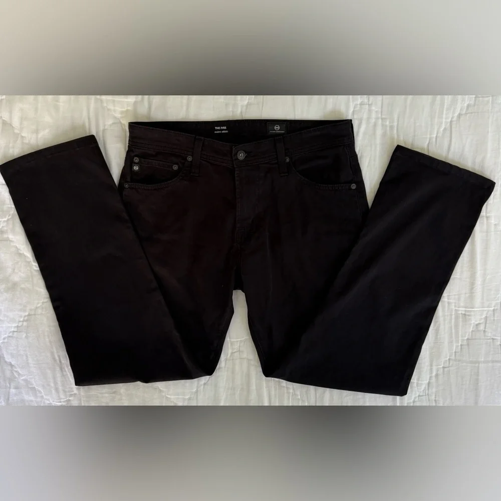AG Adriano Goldschmied The Ives Pants 30x32 Modern Athletic Black Stretch Denim